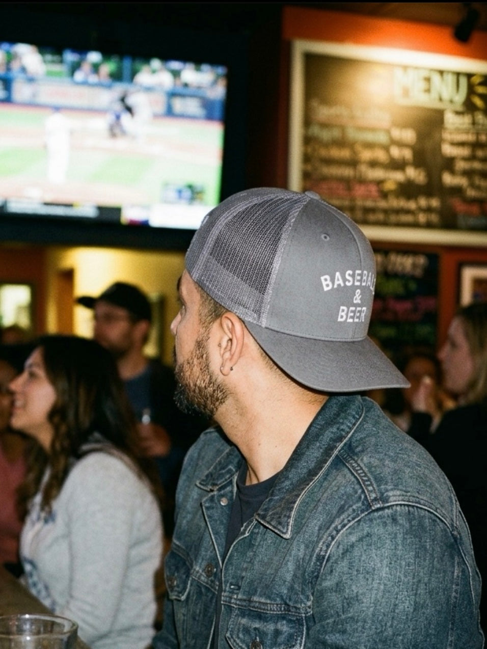 Baseball & Beer Snapback Trucker Cap