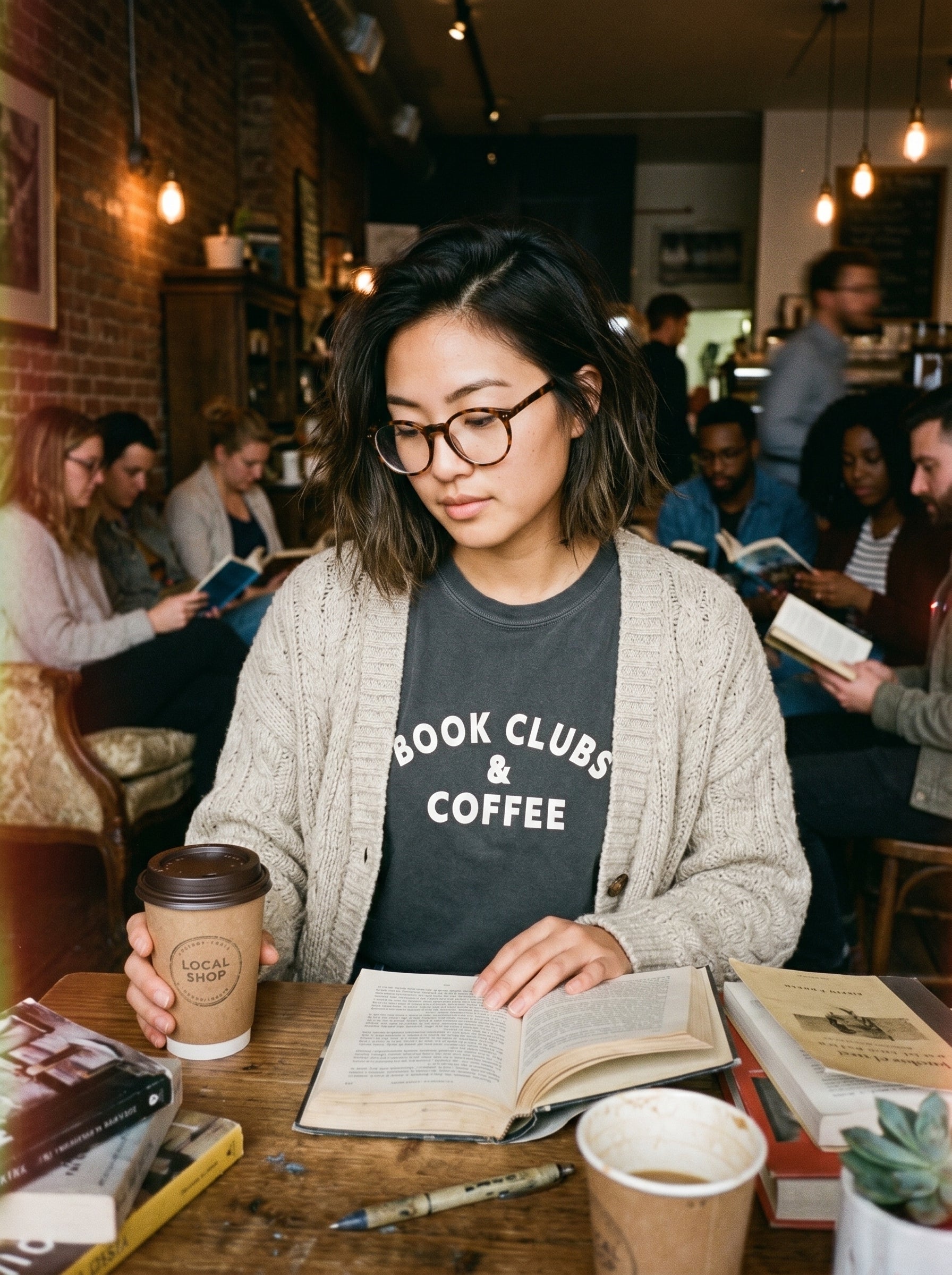Book Clubs & Coffee Women's Boxy Tee