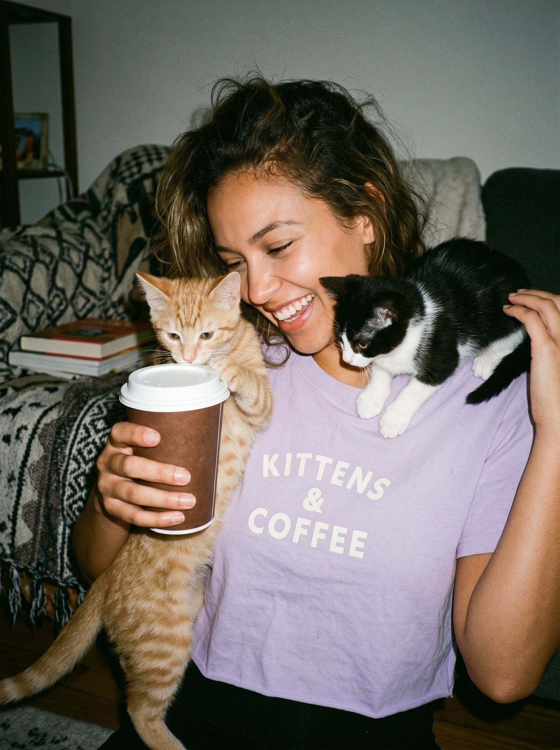 Kittens & Coffee Women's Boxy Tee