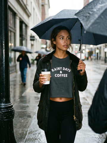 Rainy Days & Coffee Women's Boxy Tee