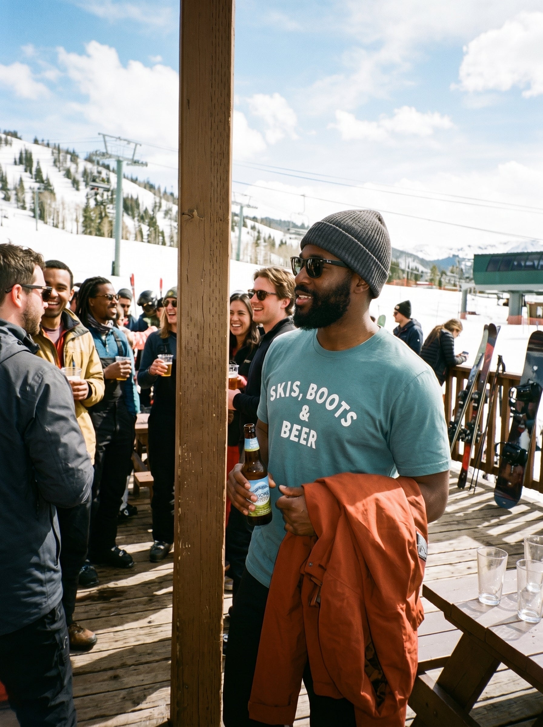 Skis, Boots & Beer Crew Tee